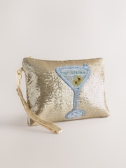 Gold Martini Print Pouch - Image 1 of 5