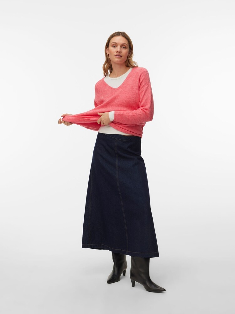 Rød - VERO MODA Myk Strikkegenser med V-hals - Bilde 2 av 5