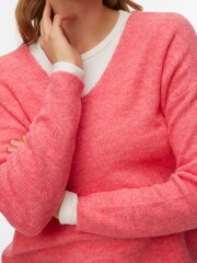 Rød - VERO MODA Myk Strikkegenser med V-hals - Bilde 3 av 5