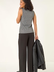 Roman Grey Herringbone Mock Button Waist Coat - Image 2 of 5