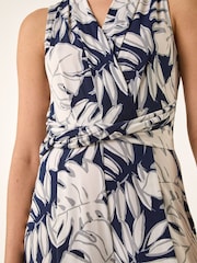 Roman White Palm Leaf Print Jumpsuit - Image 3 of 5