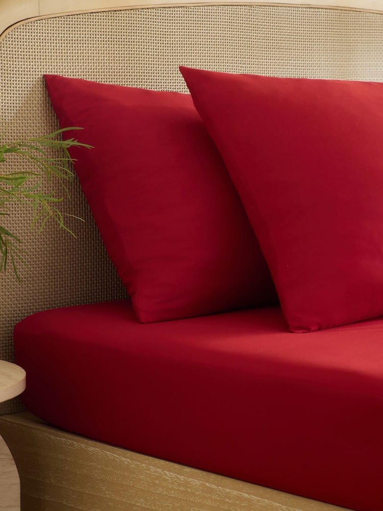 Set of 2 Red Non Iron Simply Soft Housewife Pillowcases - Image 1 of 2 Set of 2 Red Non Iron Simply Soft Housewife Pillowcases - Image 1 of 2