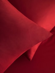 Set of 2 Red Non Iron Simply Soft Housewife Pillowcases - Image 2 of 2