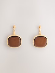 Brown Resin Pull Through Earrings - Image 1 of 3