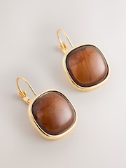 Brown Resin Pull Through Earrings - Image 2 of 3