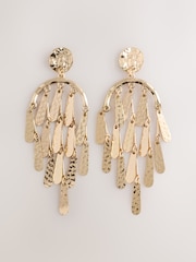 Tono dorado - Hammered Statement Chandelier Earrings - Imagen 1 de 3