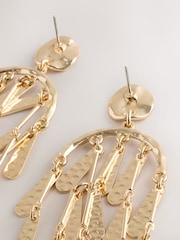 Tono dorado - Hammered Statement Chandelier Earrings - Imagen 3 de 3
