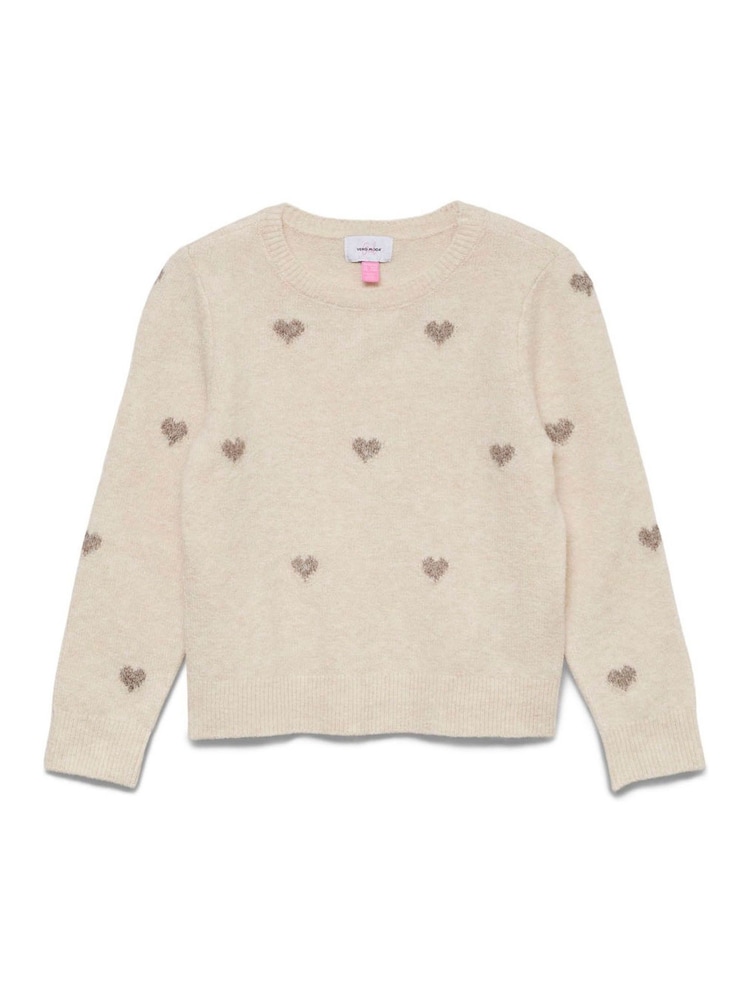 VERO MODA Natural Round Neck Soft Touch Cosy Knitted Jumper - Image 5 of 5