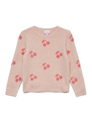 VERO MODA Pink Girl Round Neck Soft Touch Cosy Knitted Jumper - Image 1 of 1
