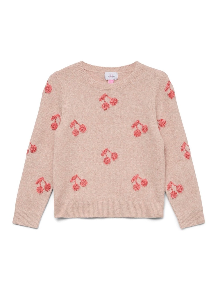 VERO MODA Pink Girl Round Neck Soft Touch Cosy Knitted Jumper - Image 1 of 1