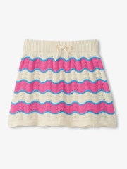 Hatley Pink Strawberry Moon Stripes Crochet Skirt - Image 2 of 4
