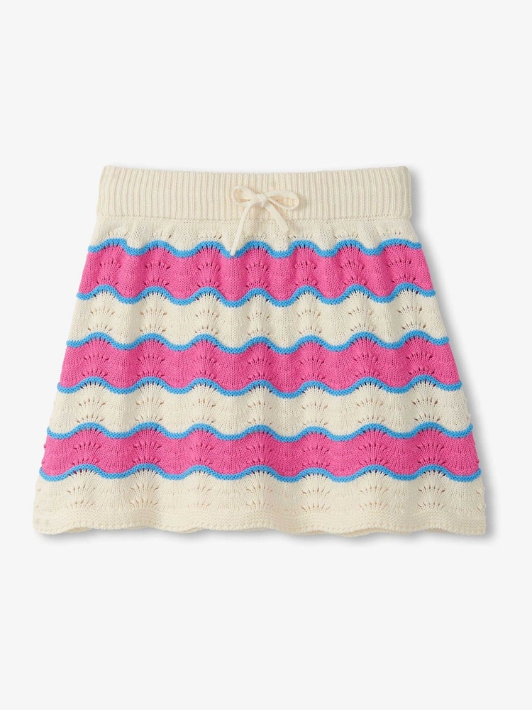 Hatley Pink Strawberry Moon Stripes Crochet Skirt - Image 2 of 4