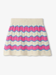 Hatley Pink Strawberry Moon Stripes Crochet Skirt - Image 3 of 4