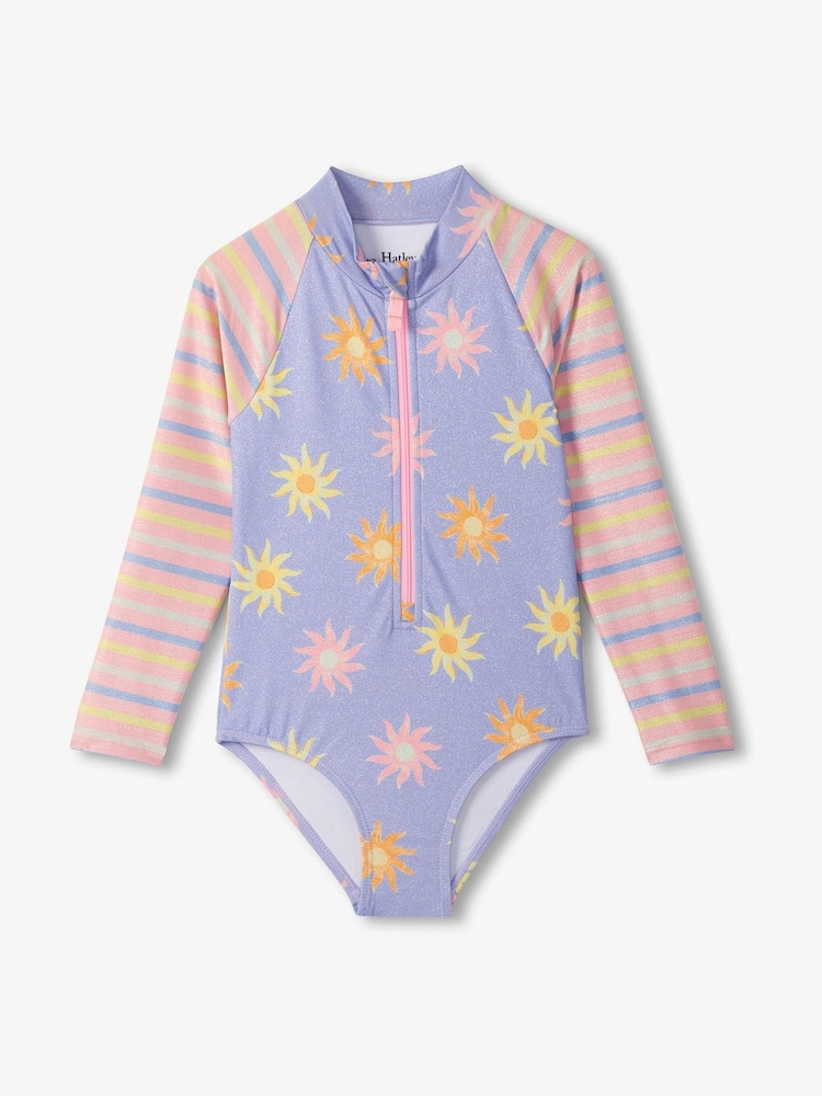 Hatley Purple Light Faded Suns Longsleeve Rashguard Swimsuit - Image 1 of 3 Hatley Purple Light Faded Suns Longsleeve Rashguard Swimsuit - Image 1 of 3