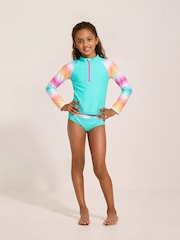 Hatley Blue Turquoise Shimmer Rash Vest - Image 1 of 6