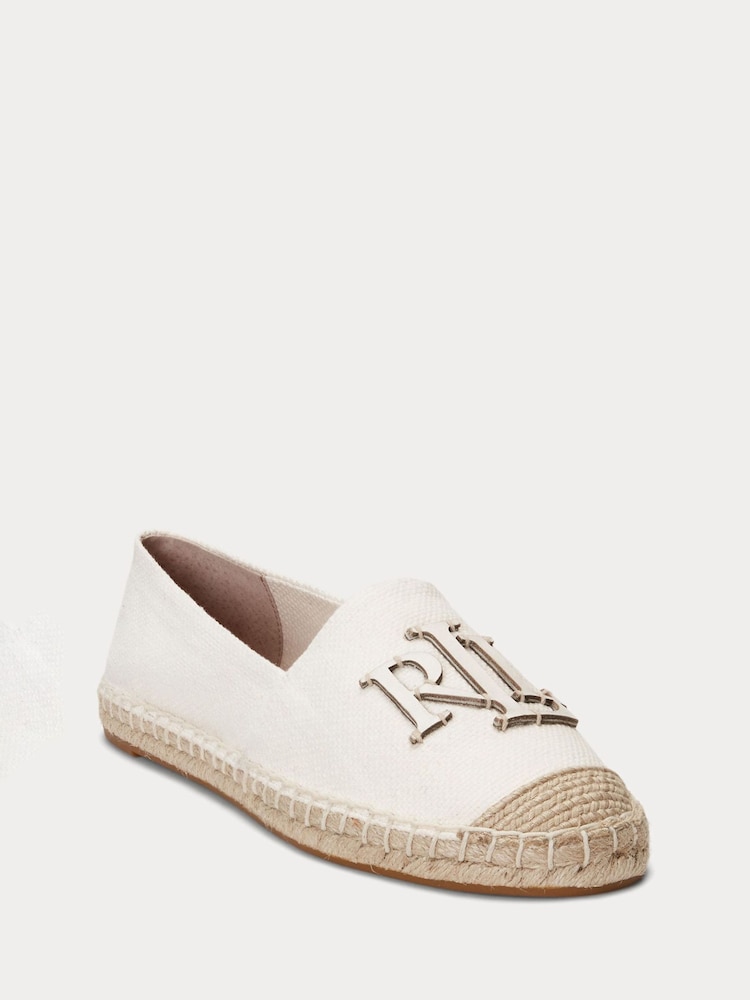 Lauren Ralph Lauren White Cameryn Logo Espadrilles Flats - Image 2 of 4 Lauren Ralph Lauren White Cameryn Logo Espadrilles Flats - Image 2 of 4