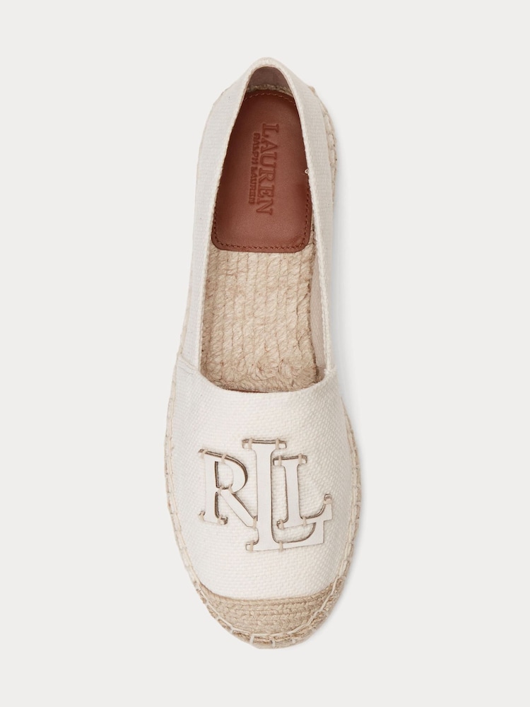 Lauren Ralph Lauren White Cameryn Logo Espadrilles Flats - Image 4 of 4 Lauren Ralph Lauren White Cameryn Logo Espadrilles Flats - Image 4 of 4