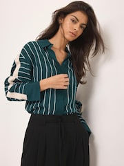 Mint Velvet Green Striped Shirt - Image 3 of 7