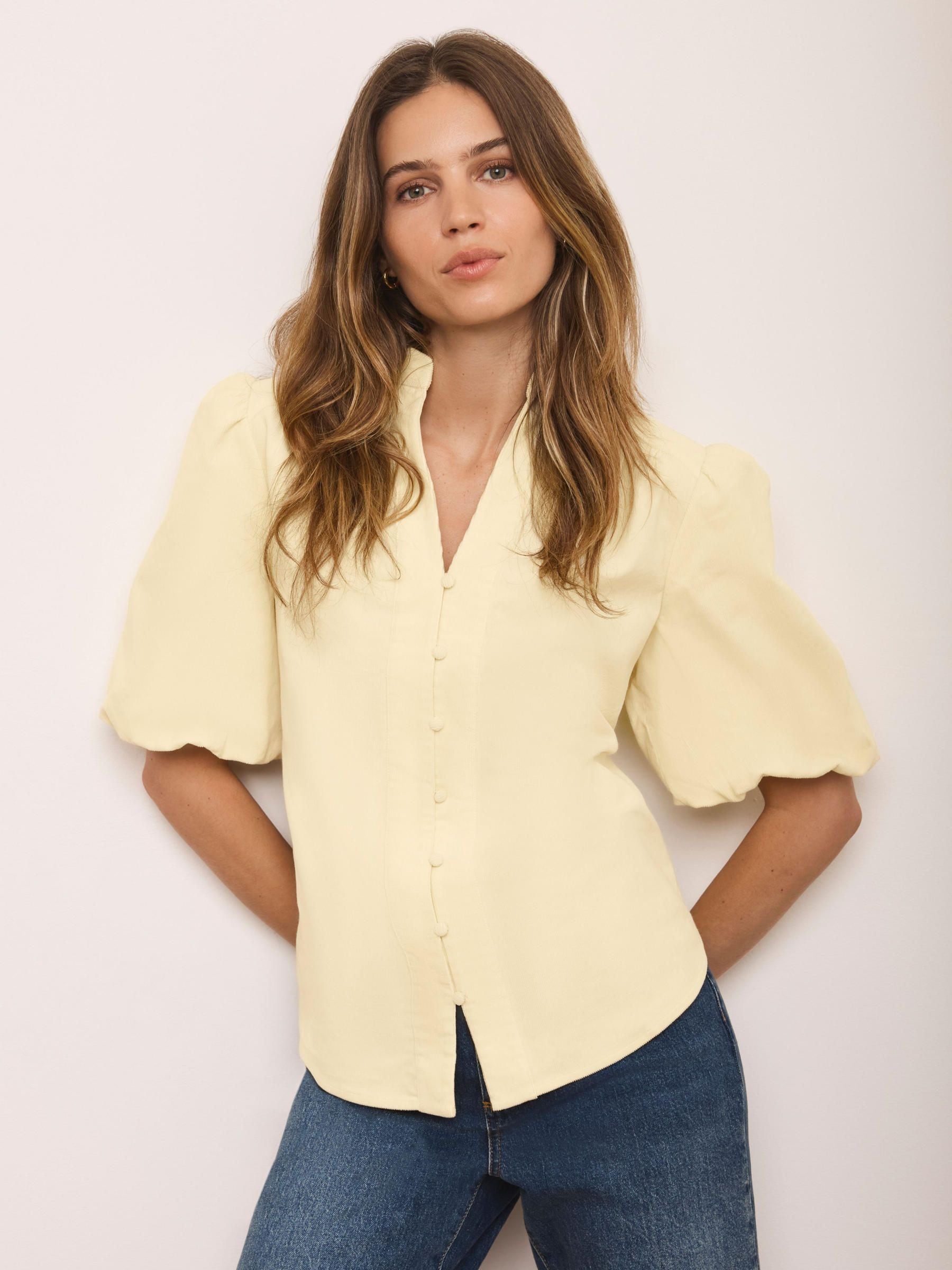 Buy Mint Velvet Yellow Corduroy Puff Sleeve Blouse from Next USA