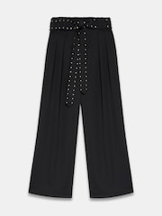 Mint Velvet Black Belted Wide Trousers - Image 7 of 8