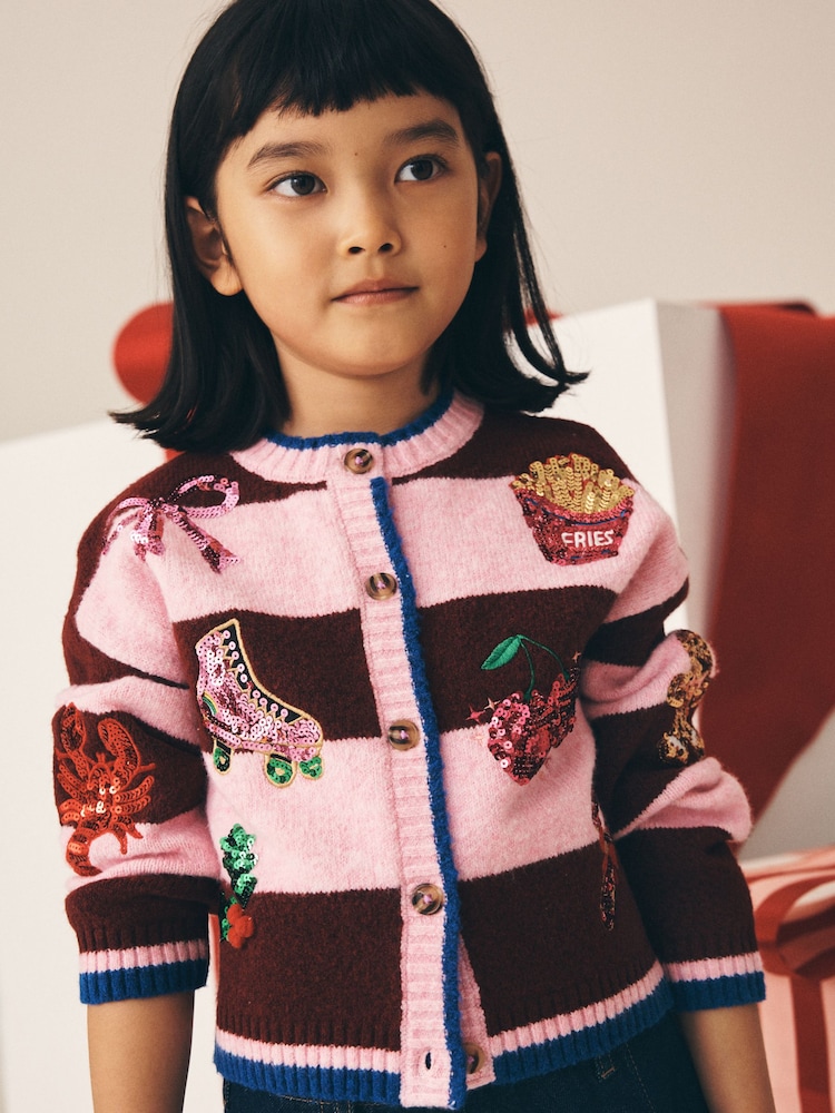 وردي وأحمر - Christmas Cardigan (3-16yrs) - Image 1 of 4