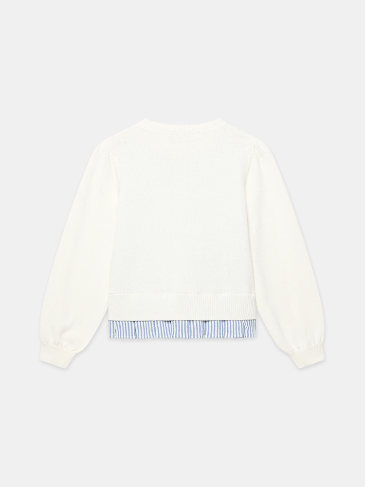 Mint Velvet White Cotton Blend Bow Detail Jumper - Image 8 of 8