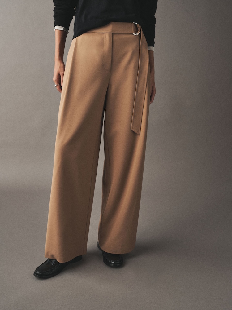 骆驼 - Belted Wide Leg Trousers - 图片2 / 4