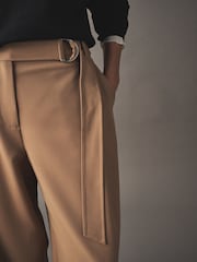 骆驼 - Belted Wide Leg Trousers - 图片4 / 4