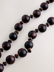 Wood 2 Layer Wooden Beaded Necklace - Image 4 of 5