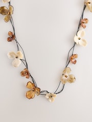 Brown Resin Flower Rope Long Necklace - Image 4 of 6