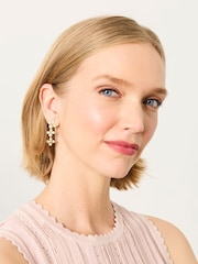 FatFace V and A Trio Flower Drop Earrings - Slika 1 od 4