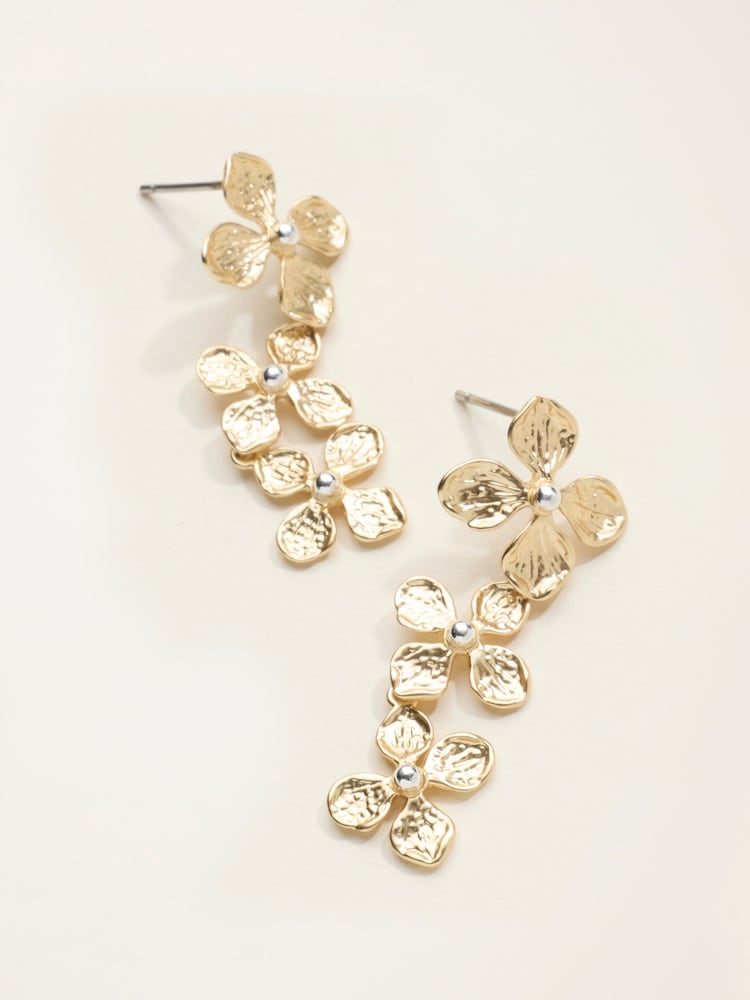 FatFace V and A Trio Flower Drop Earrings - Slika 4 od 4