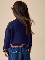 Navy Fun Character V-Neck Cardigan (3mths-7yrs) - Image 2 of 7