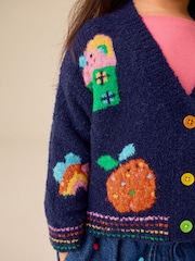 Navy Fun Character V-Neck Cardigan (3mths-7yrs) - Image 3 of 7
