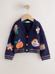 Navy Fun Character V-Neck Cardigan (3mths-7yrs) - Image 4 of 7