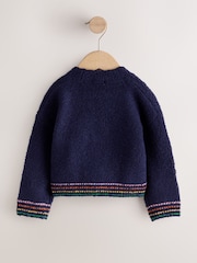 Navy Fun Character V-Neck Cardigan (3mths-7yrs) - Image 5 of 7