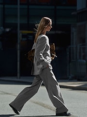Light Grey Tailored Wide Leg Trousers - Image 3 of 8
