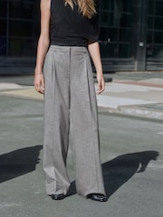 Light Grey Tailored Wide Leg Trousers - Image 4 of 8