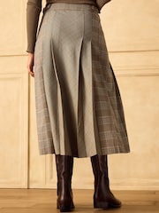 Neutral Check Midi Kilt Skirt - Image 4 of 8