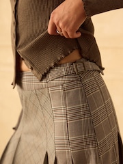 Neutral Check Midi Kilt Skirt - Image 5 of 8