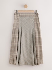 Neutral Check Midi Kilt Skirt - Image 6 of 8