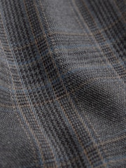 Grey Check Asymmetric Drape Midi Skirt - Image 7 of 8