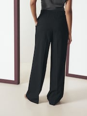 Black Tailored Triple Pleat Wide Leg Trousers - Image 4 of 5