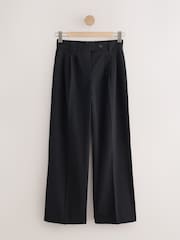 Black Tailored Wide Leg Trousers With Wool - Image 6 of 8