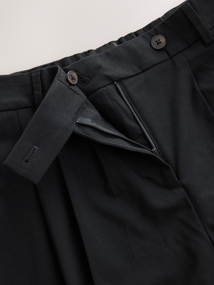 Black Tailored Wide Leg Trousers With Wool - Image 8 of 8 Black Tailored Wide Leg Trousers With Wool - Image 8 of 8