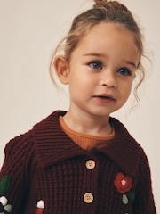 Berry Robin and Bear embroidered Christmas Cardigan (3mths-7yrs) - Image 4 of 5
