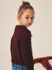 Berry Robin and Bear embroidered Christmas Cardigan (3mths-7yrs) - Image 5 of 5