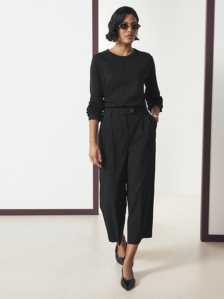Black Tailored Culottes - Image 1 of 8