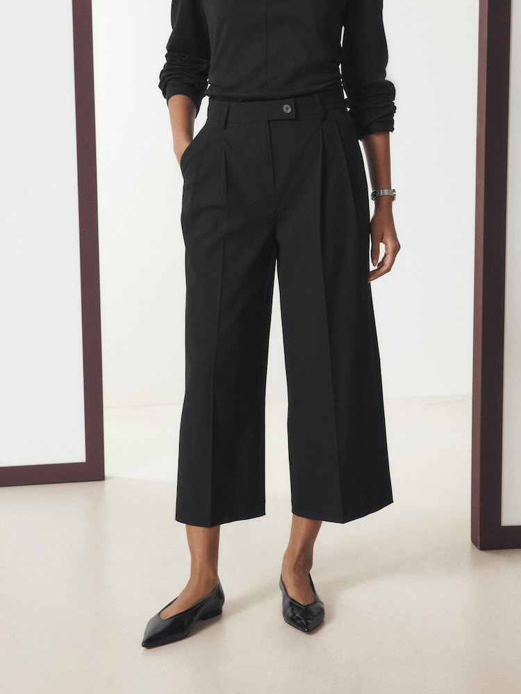 Black Tailored Culottes - Image 2 of 8