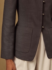 Bruin - Kraagloze getailleerde blazer - Afbeelding 5 van 8